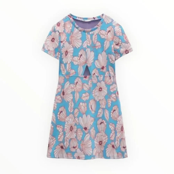 ZARA | Light Blue | CUT OUT JACQUARD DRESS - Picture 2 of 3